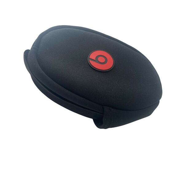 Beats by Dr. Dre Headphones Soft Carrying Case Black Red Zippered Pouch - Picture 1 of 11